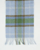 Vintage John Hanly Tartan Plaid Lambswool Knit Made In Ireland Fringe Scarf
