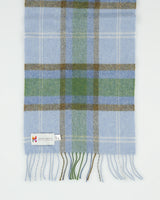 Vintage John Hanly Tartan Plaid Lambswool Knit Made In Ireland Fringe Scarf