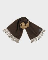 Vintage 1990s The Bay Hudson's Bay Company Lambswool Knit Made In Canada Fringe Scarf