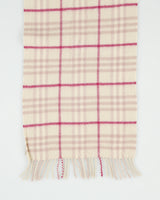 Vintage Y2K 00s Burberry Nova Check Cashmere Knit Made In Scotland Fringe Scarf