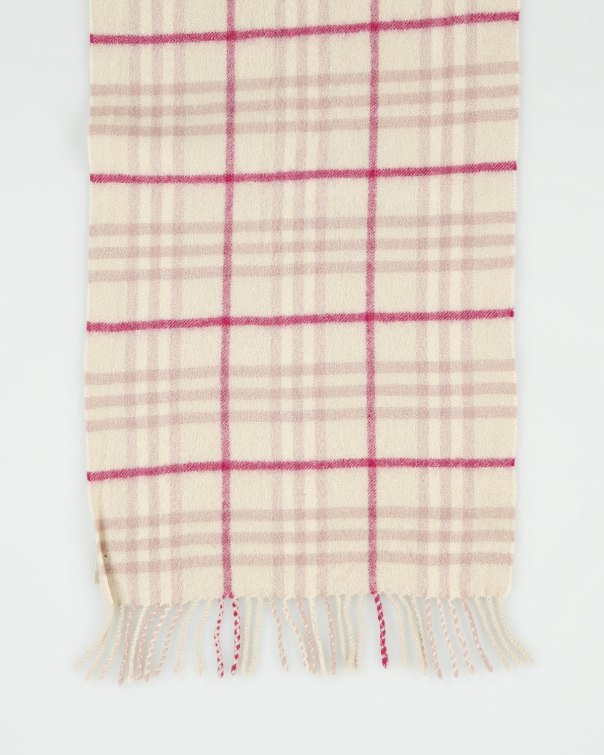 Vintage Y2K 00s Burberry Nova Check Cashmere Knit Made In Scotland Fringe Scarf