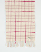 Vintage Y2K 00s Burberry Nova Check Cashmere Knit Made In Scotland Fringe Scarf