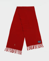 Vintage Y2K 00s Polo Ralph Lauren Rouge Lambswool Knit Made In Italy Fringe Logo Scarf
