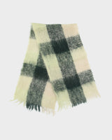 Vintage 1990s Plaid Handmade In Scotland Mohair Knit Fringe Scarf