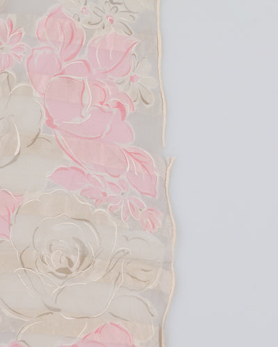 Cream Floral Pierre Cardin Silk Scarf