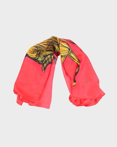 Red Horse Print Silk Scarf