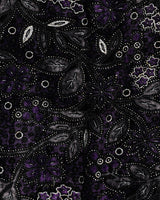 Velvet Black and Purple Silk Scarf