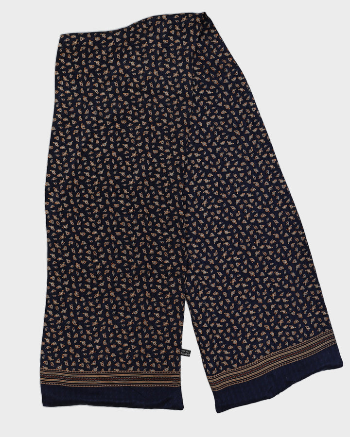 Paisley Navy Silk Vintage Scarf