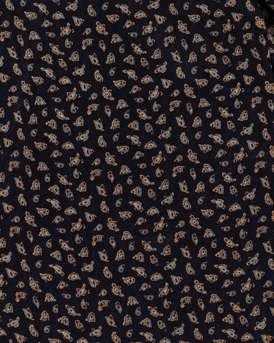 Paisley Navy Silk Vintage Scarf