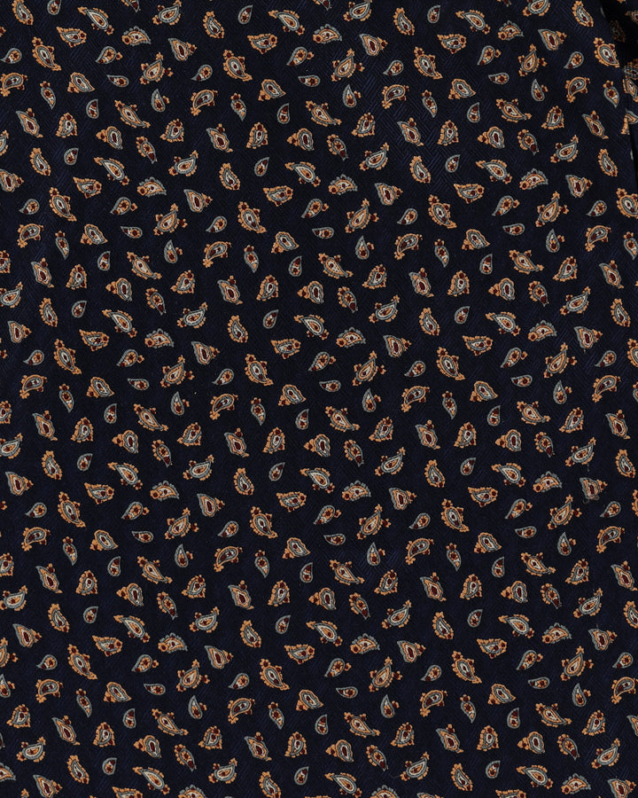 Paisley Navy Silk Vintage Scarf