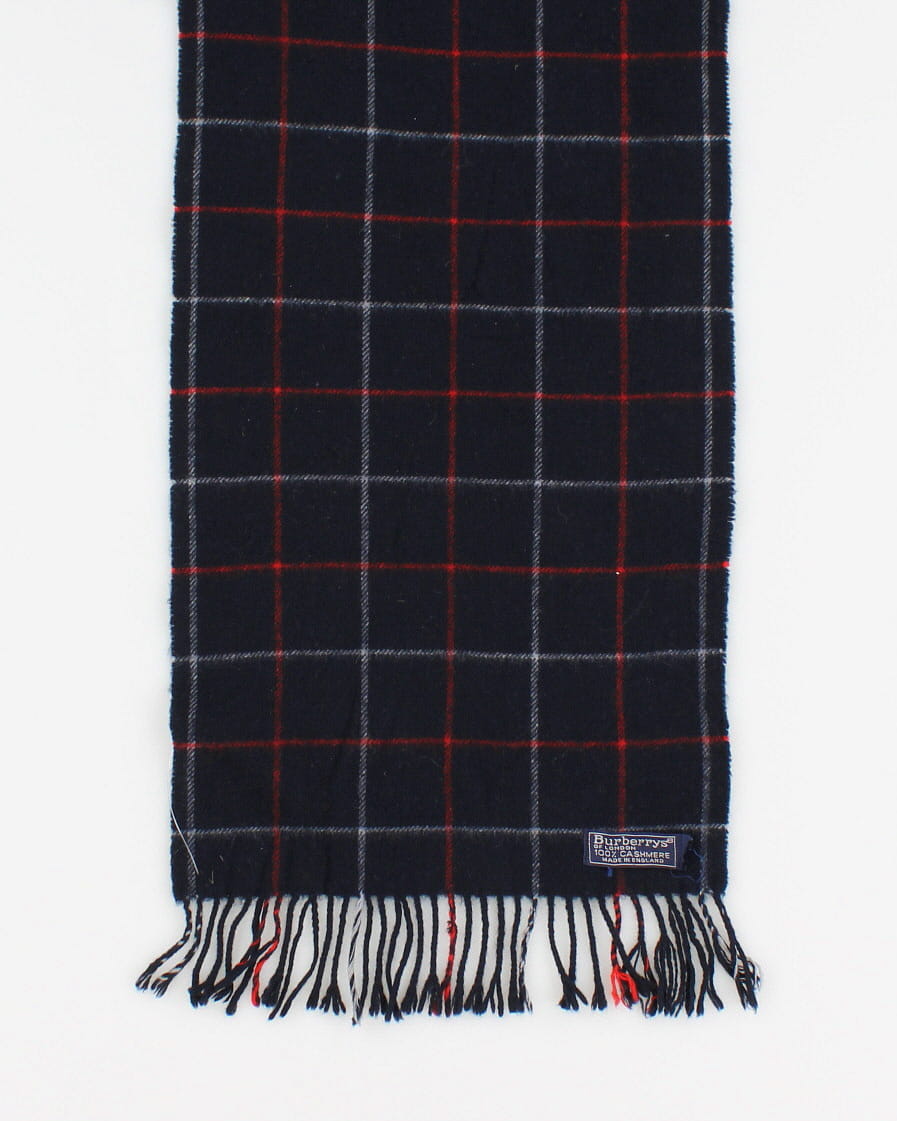 Vintage 90's Navy Burberry Cashmere Scarf