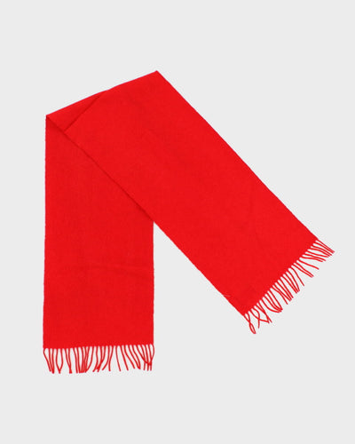 Vintage Pure Cashmere Red Scarf Made in Germany
