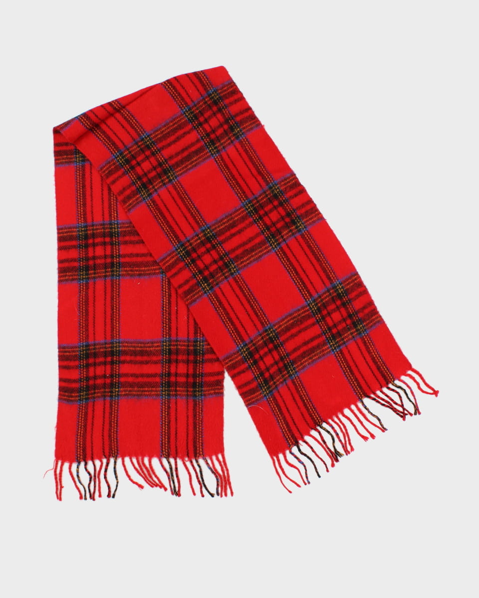 Vintage Pure Cashmere Check Scarf