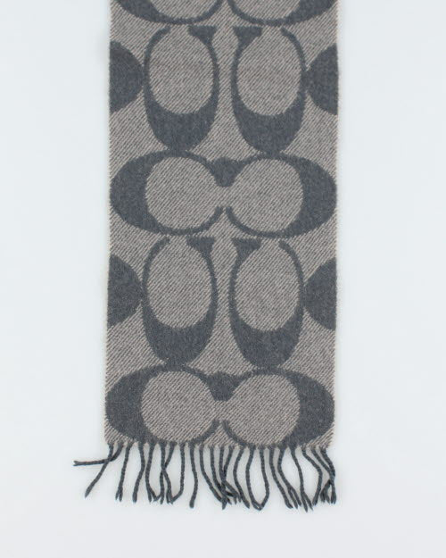 Coach Wool &amp; Cashmere Monogram Scarf