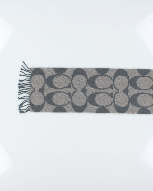 Coach Wool &amp; Cashmere Monogram Scarf