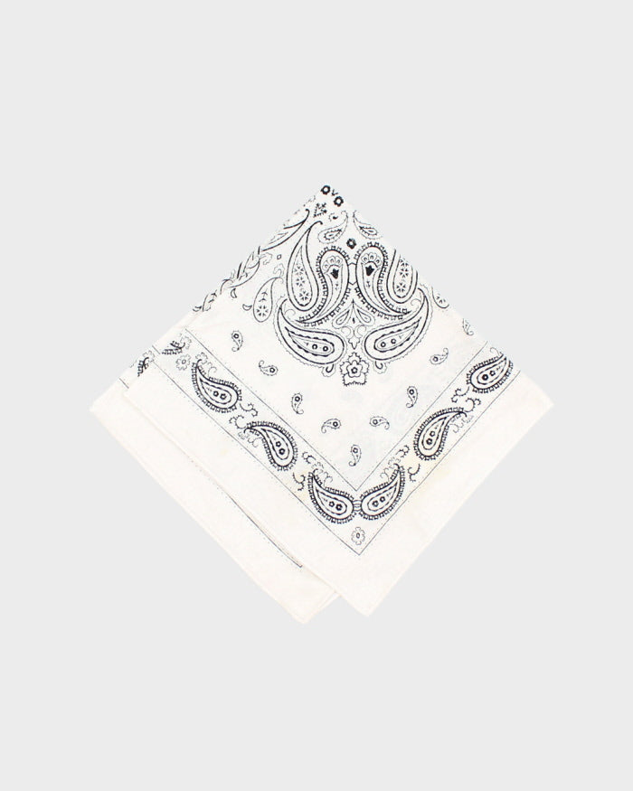 White Paisley Pattern Bandana