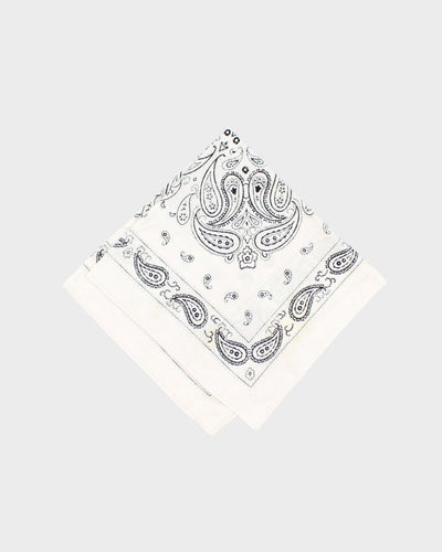 White Paisley Pattern Bandana