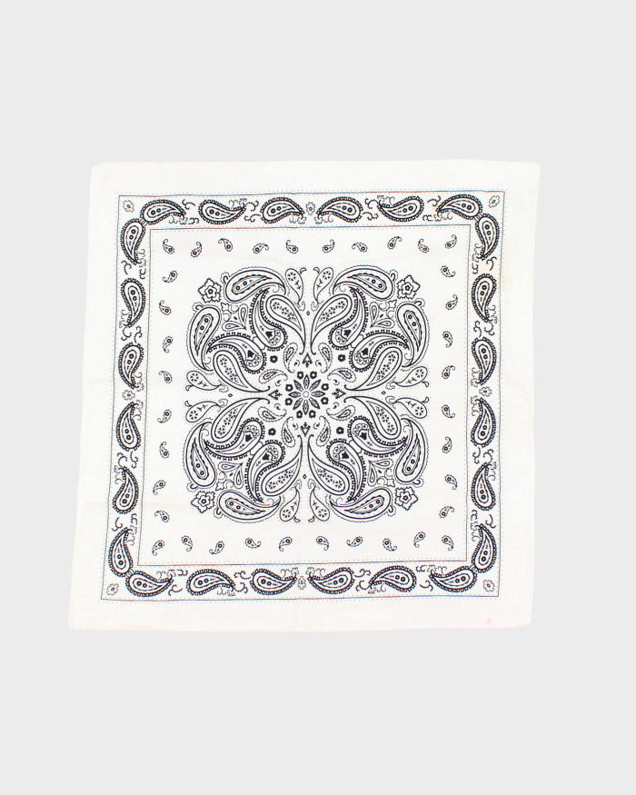 White Paisley Pattern Bandana