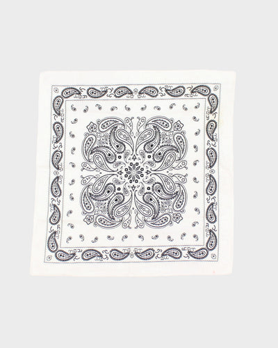 White Paisley Pattern Bandana