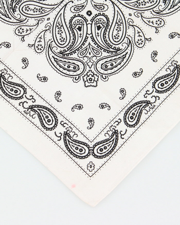 White Paisley Pattern Bandana