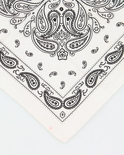 White Paisley Pattern Bandana