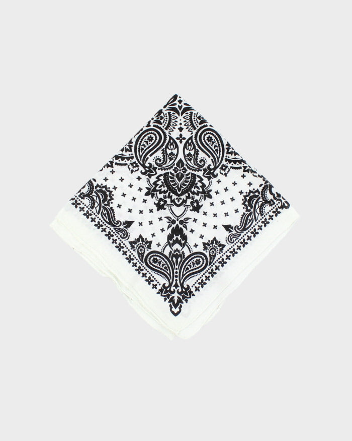 White Paisley Pattern Bandana