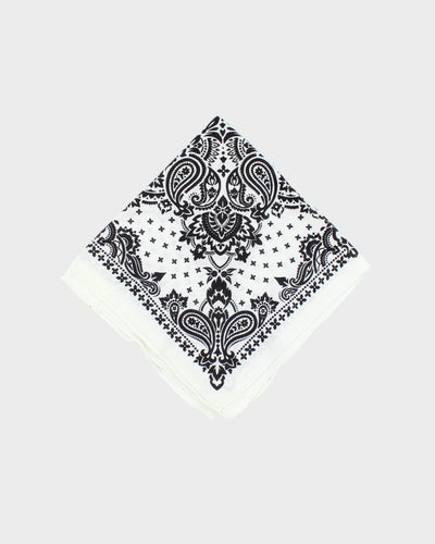 White Paisley Pattern Bandana