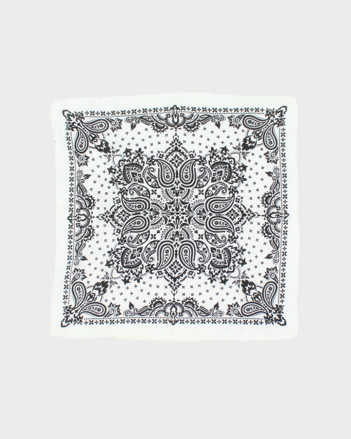 White Paisley Pattern Bandana