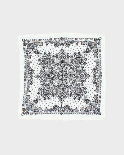 White Paisley Pattern Bandana