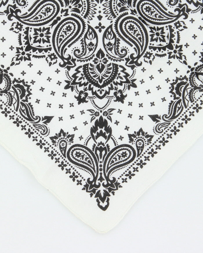 White Paisley Pattern Bandana