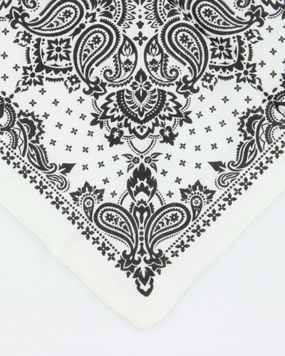 White Paisley Pattern Bandana