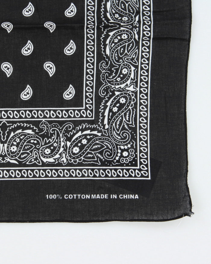Black Paisley Pattern Bandana