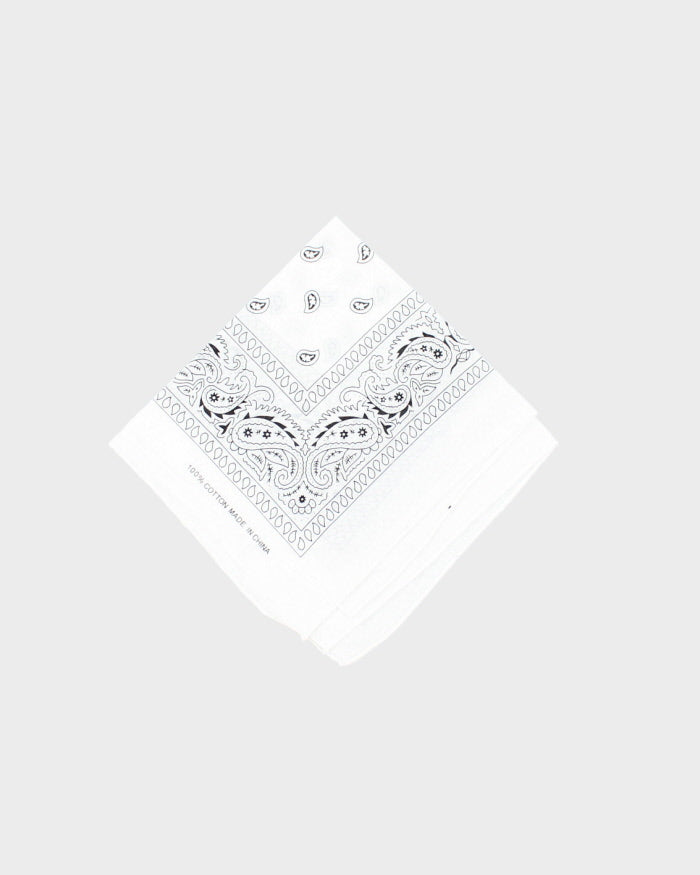 White Paisley Pattern Bandana