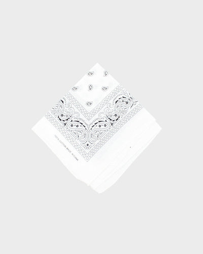 White Paisley Pattern Bandana