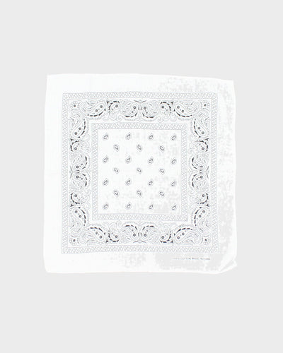 White Paisley Pattern Bandana