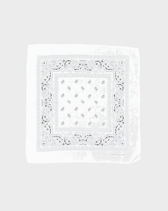 White Paisley Pattern Bandana