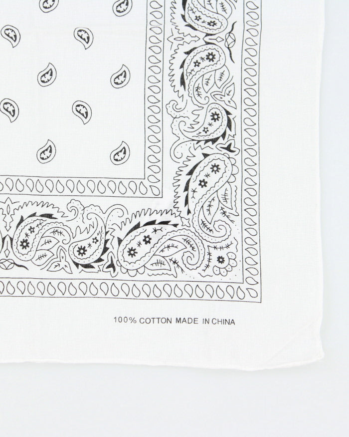 White Paisley Pattern Bandana