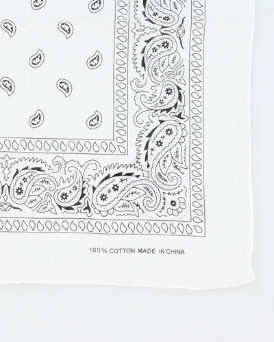 White Paisley Pattern Bandana
