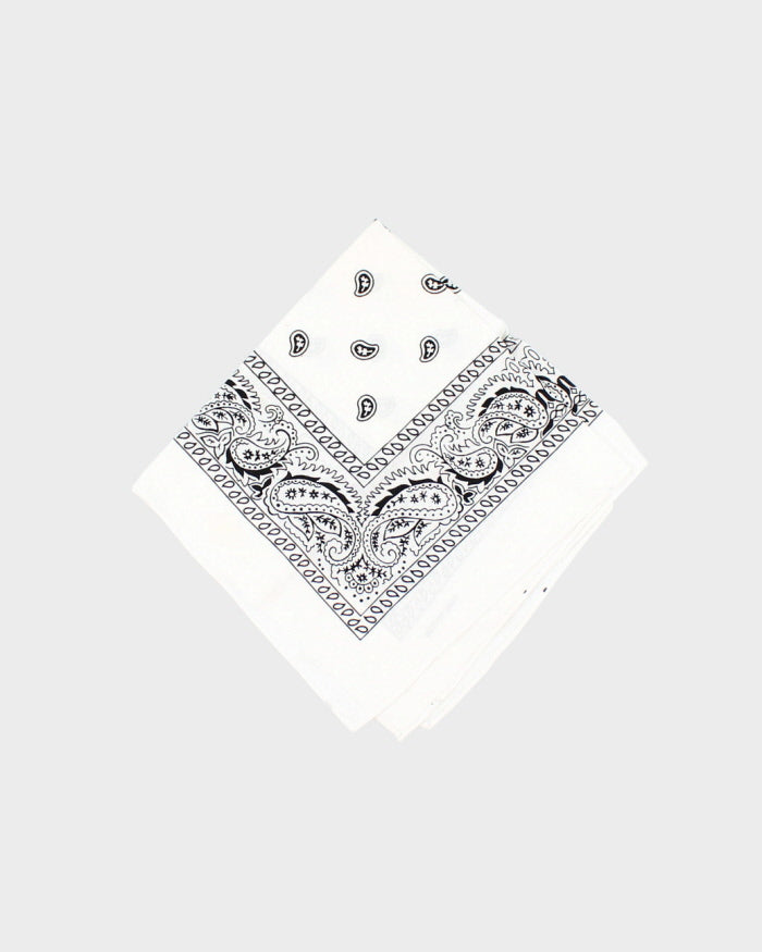White Paisley Pattern Bandana