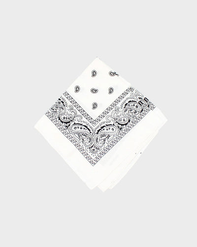 White Paisley Pattern Bandana