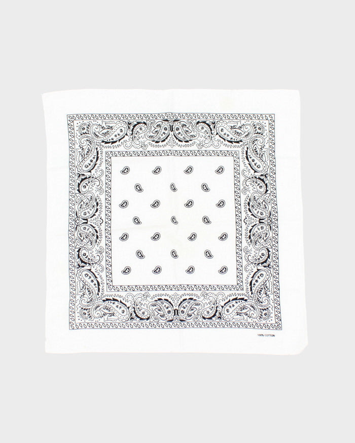 White Paisley Pattern Bandana