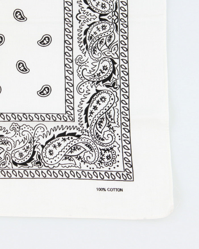 White Paisley Pattern Bandana