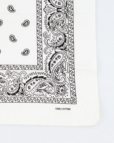 White Paisley Pattern Bandana