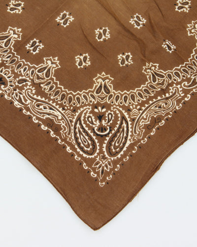 Le Chateau Brown Paisley Pattern Bandana