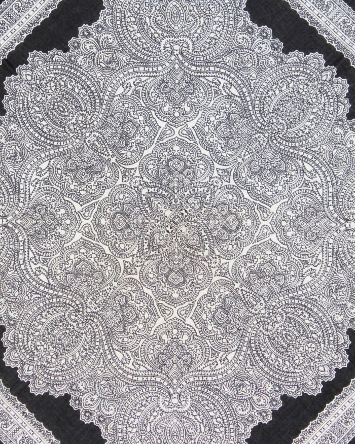 Black &amp; White Paisley Pattern Bandana