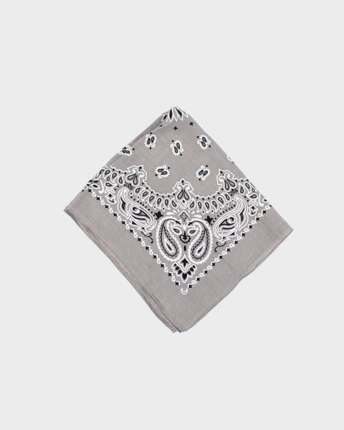 Grey Paisley Pattern Bandana