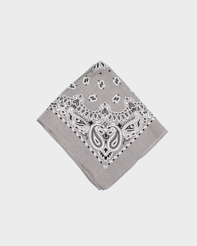 Grey Paisley Pattern Bandana