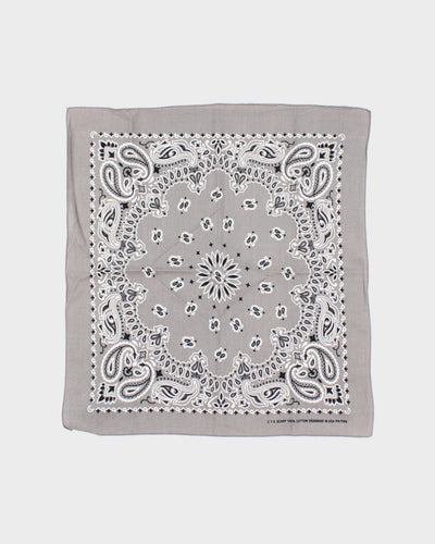 Grey Paisley Pattern Bandana