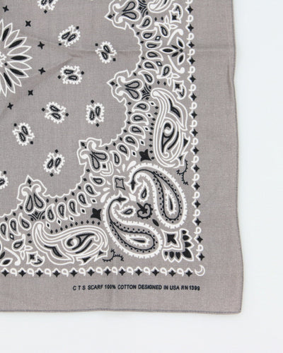 Grey Paisley Pattern Bandana