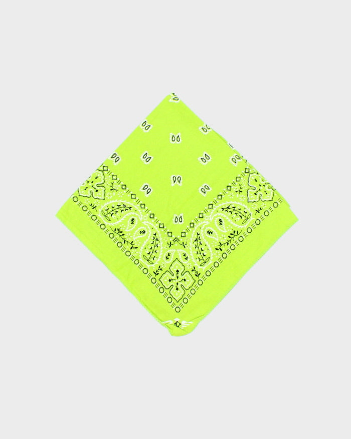 Lime Green Paisley Pattern Bandana